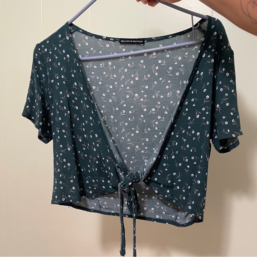 brandy melville floral wrap top